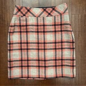 L.L. Bean Favorite Fit Clueless Plaid Skirt, Wool Blend, Light Academia Size 8